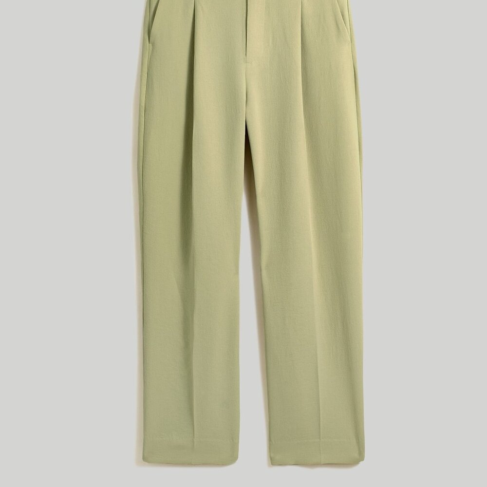 Madewell The Rosedale High-Rise Straight Pant in Crepe, blanched olive, sz 0 NWT